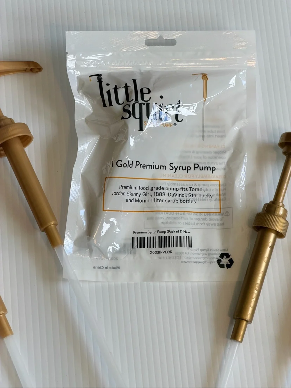 Gold Syrup Pump - Pack of 9